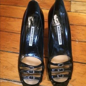 Manolo Blahnik stilettos black Gently used